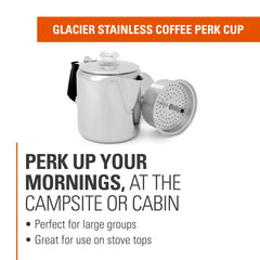 GSI Outdoors Percolator silicone handle close-up highlighting safe pouring on trails.