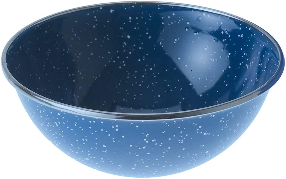 GSI Outdoors Pioneer blue enamelware adds cheerful style to outdoor dining.