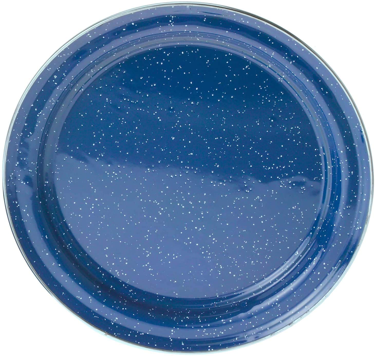 GSI Outdoors Pioneer enamel set in use at campsite for four diners.