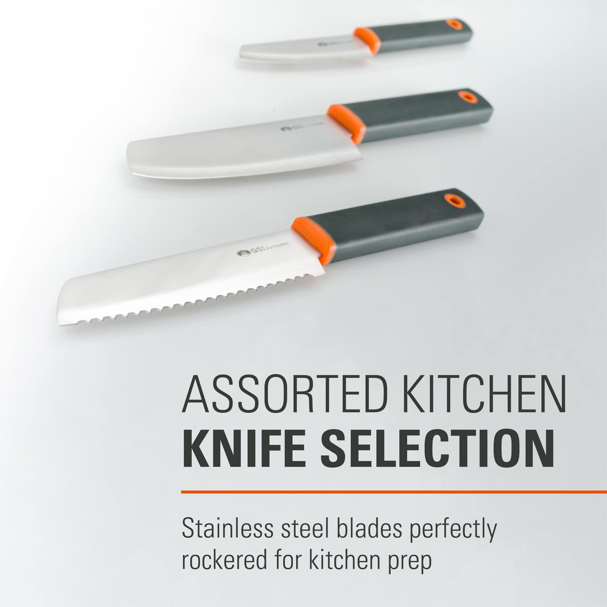 GSI Outdoors 6-inch Santoku knife with full-tang blade and non-slip grip