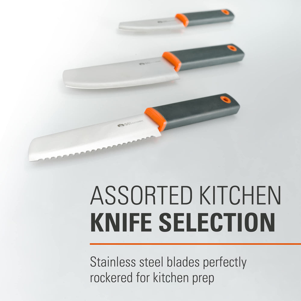 GSI Outdoors 6-inch Santoku knife with full-tang blade and non-slip grip