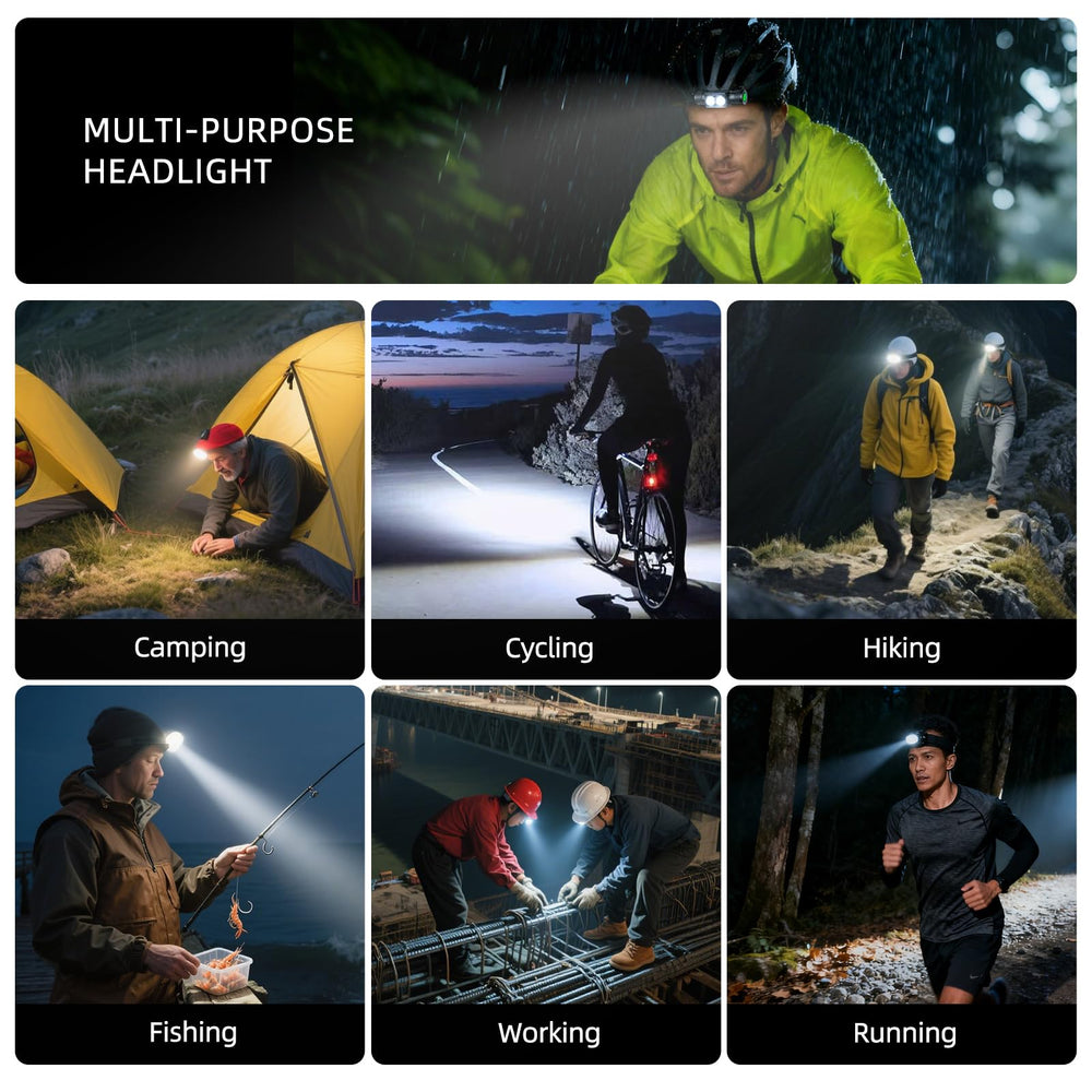 Gsvyaniv headlamp ready for dog walks and camping adventures.
