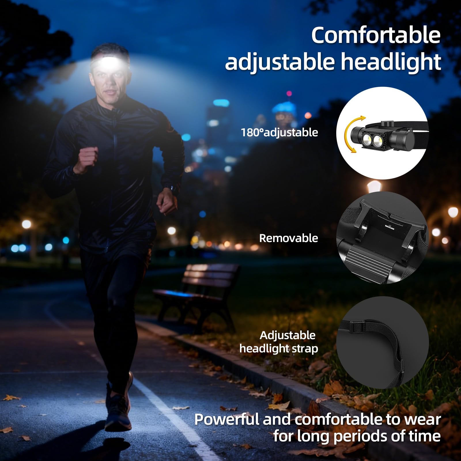 Gsvyaniv headlamp weighs only 0.25 lb for comfortable all-day wear.