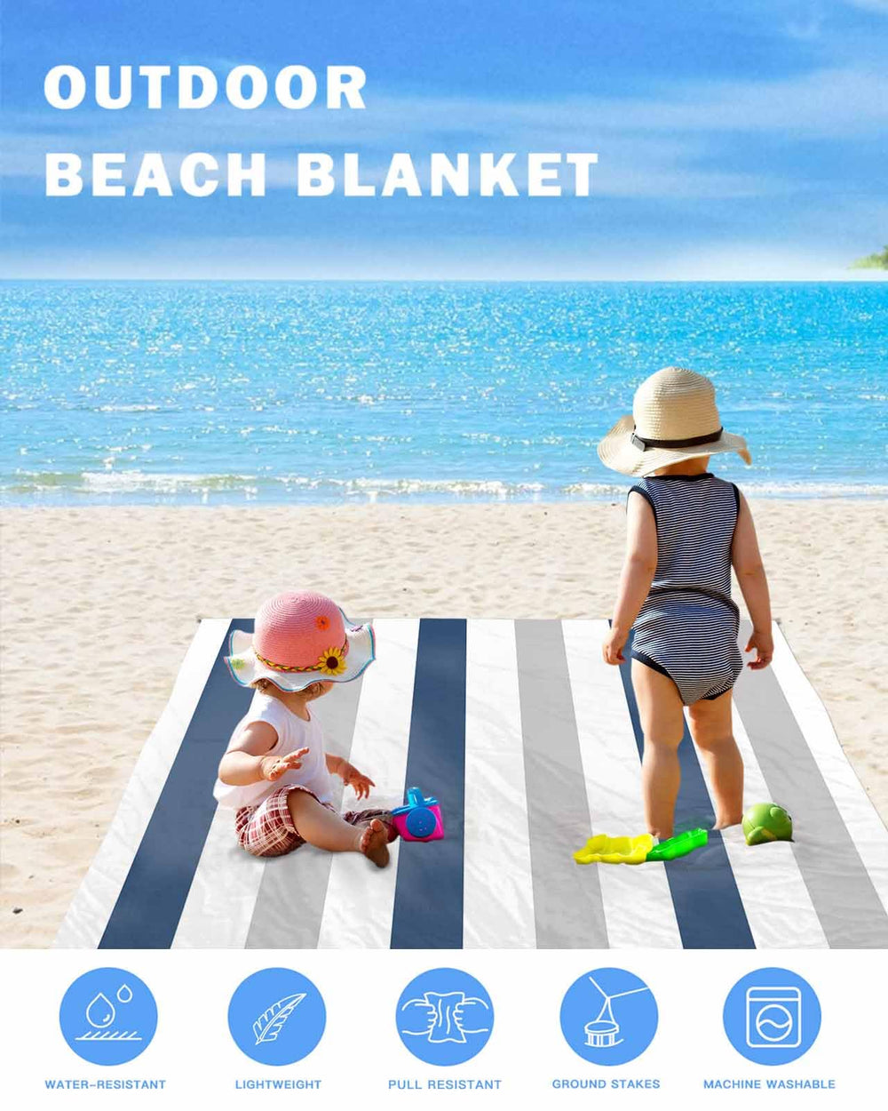 Gsypo beach blanket is sandproof and wind-resistant for stable use.