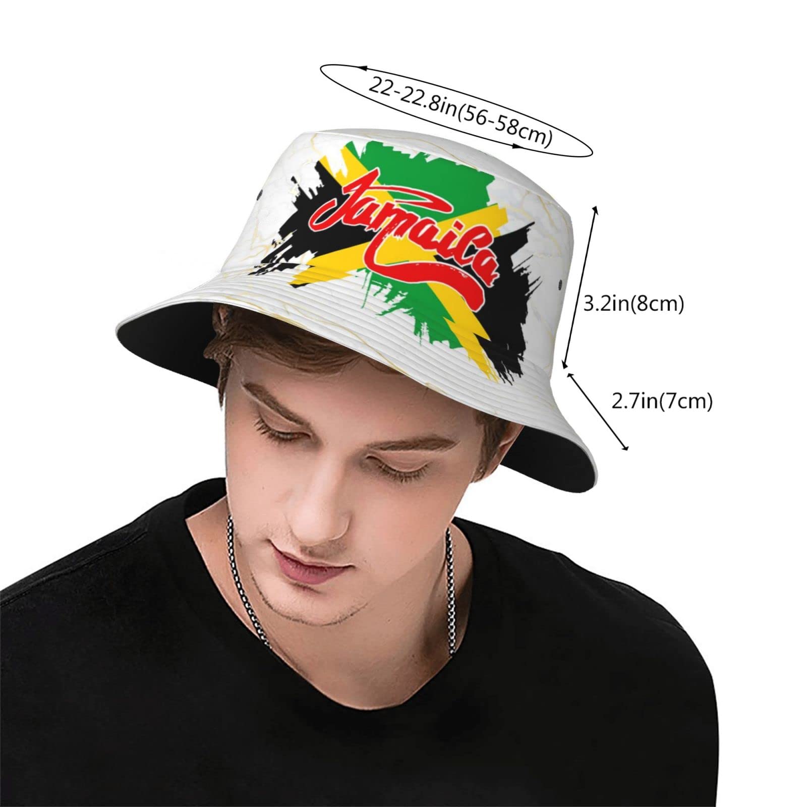 GTEVUTS Jamaica Flag Bucket Hat packable design fits in a bag