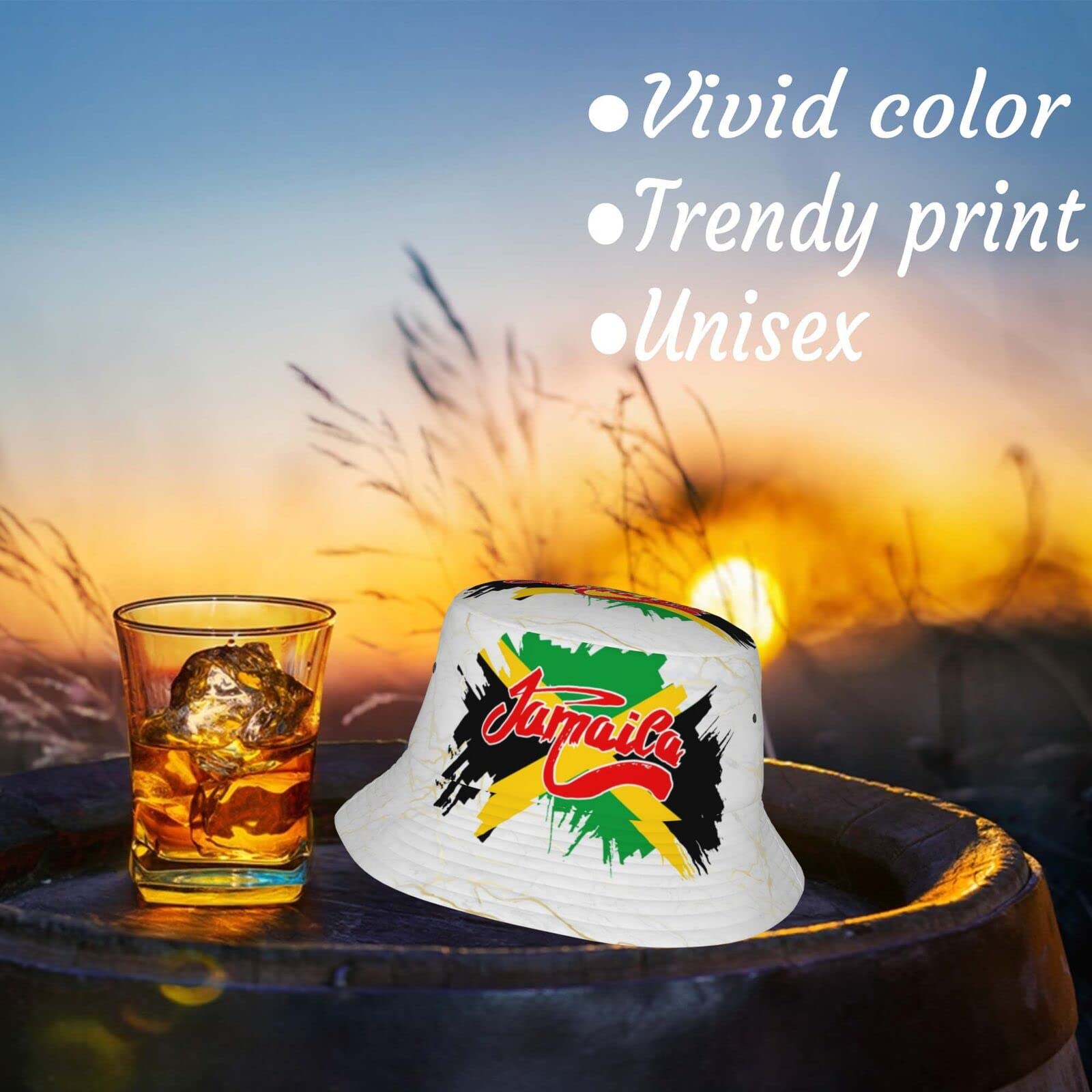 GTEVUTS Jamaica Flag Bucket Hat reversible design offers two looks