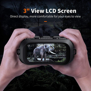 GTHUNDER Night Vision Goggles view and review footage on a 3-inch screen.