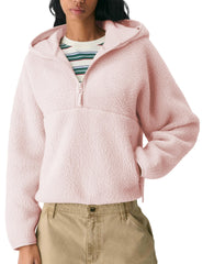 GTLIAE women's hoodie half zip sherpa fleece front view showing cozy warmth and easy layering