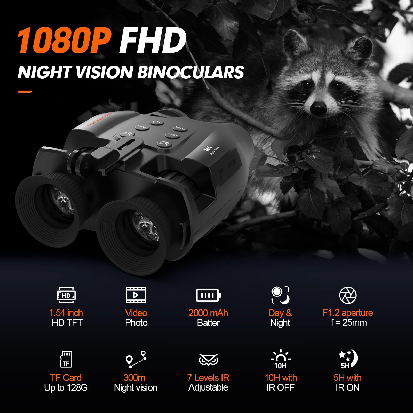 GTMEDIA night vision goggles recording in 2K for sharp dim-environment footage