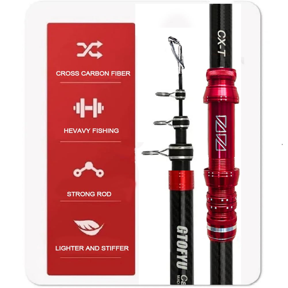 GTOFYU telescopic rod extended demonstrates long-distance casting potential on water.