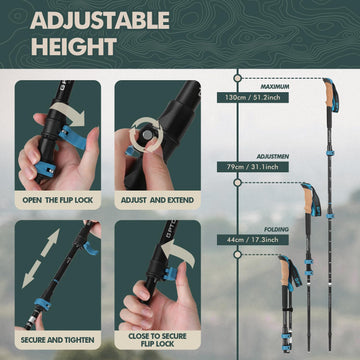 GPTCAMP aviation-grade aluminum poles deliver durable trail support.