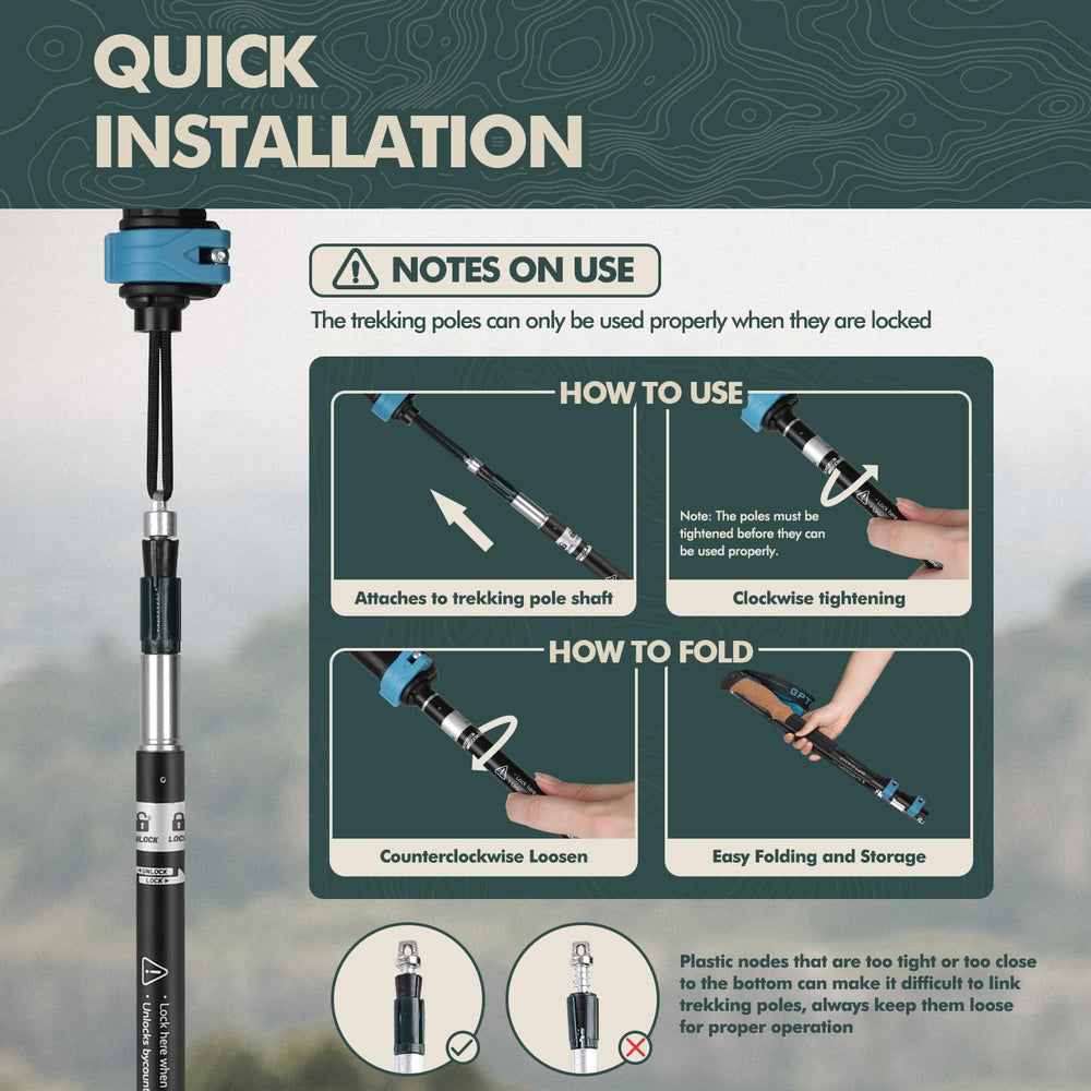 GPTCAMP walking sticks extended to fit tall hikers.