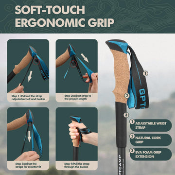 GPTCAMP folding mechanism enables quick setup on trails.