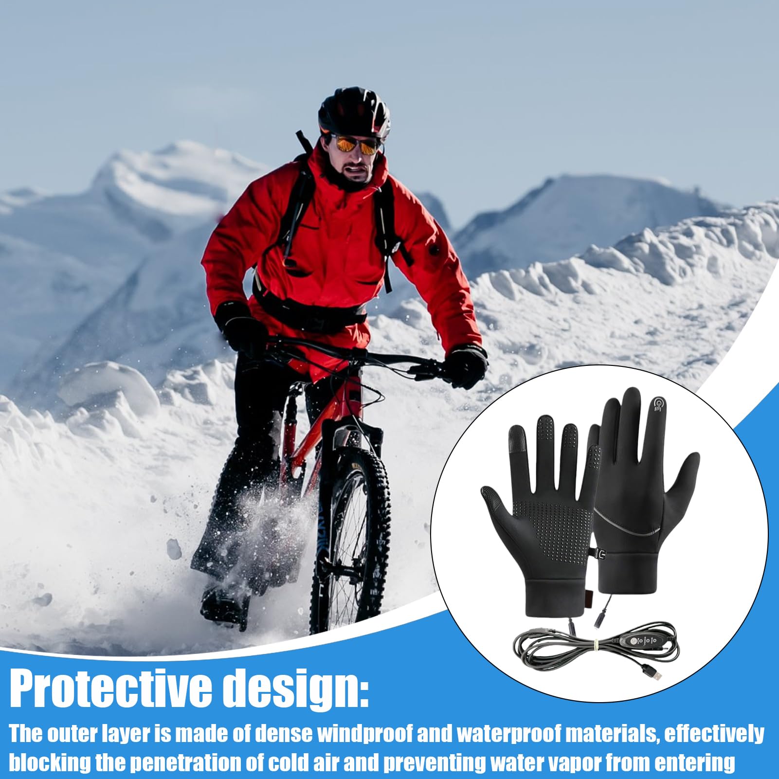 GUANGLU heated gloves help during brisk urban commutes in cold weather.