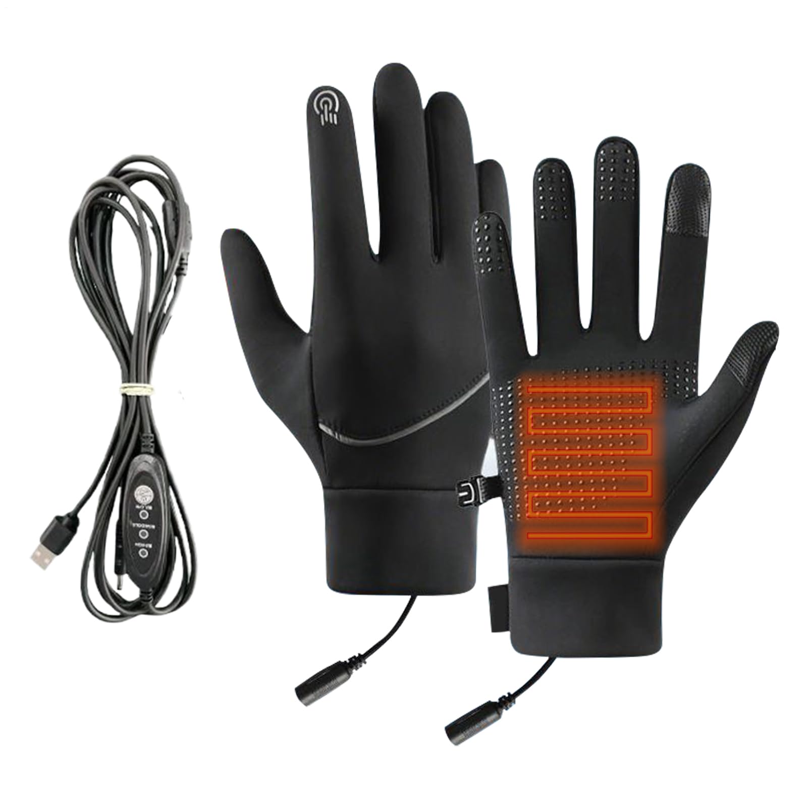 GUANGLU heated gloves front view provide rapid warmth for outdoor activities.