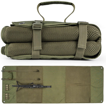 GUANIEE extra-large padded shooting mat unfolded 78 inches for comfortable prone shooting.