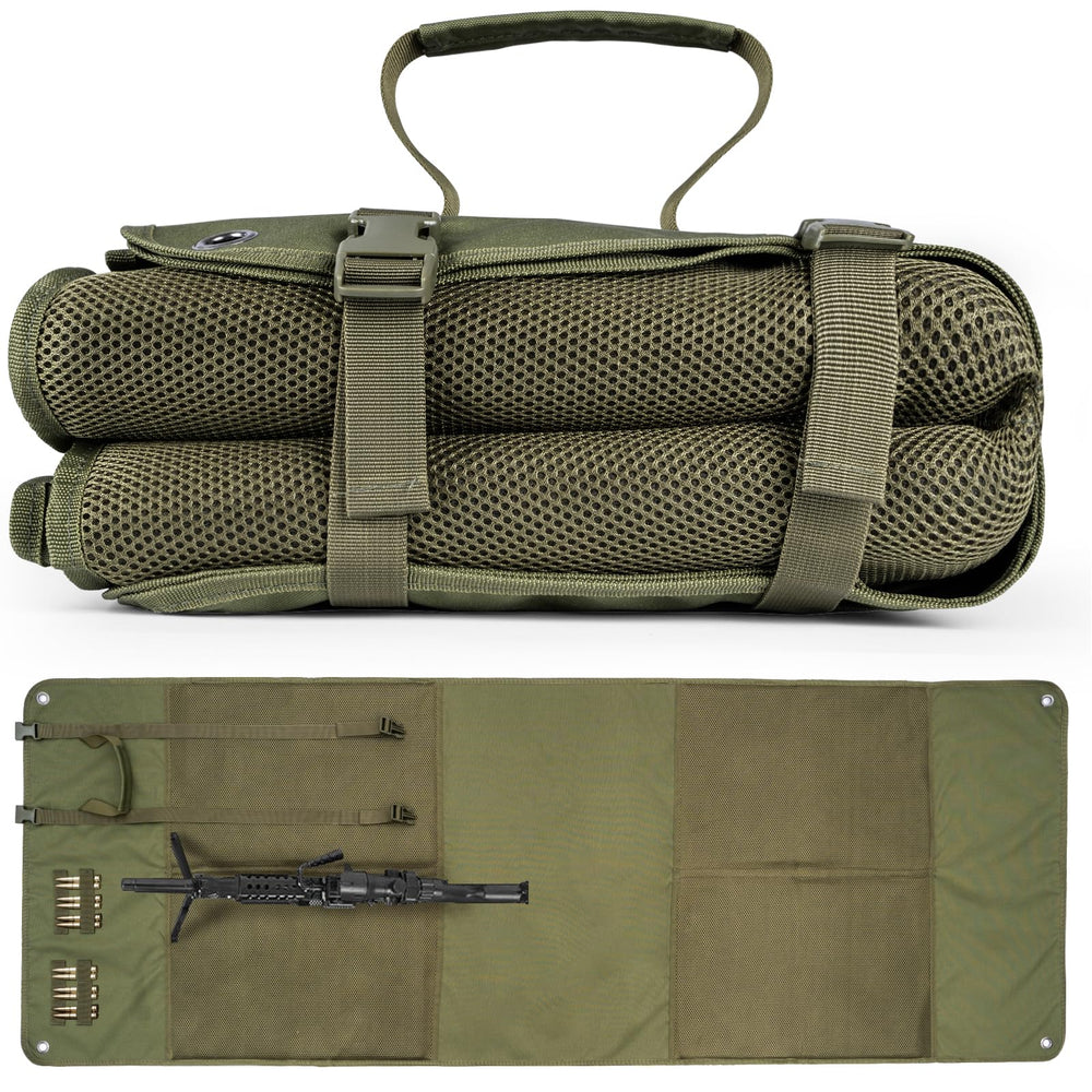 GUANIEE extra-large padded shooting mat unfolded 78 inches for comfortable prone shooting.