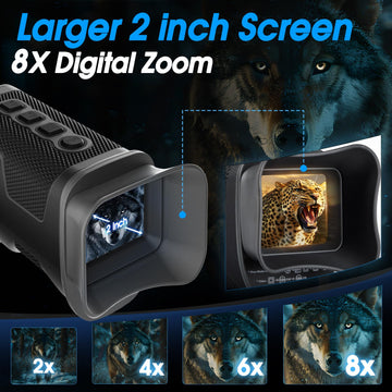 GUANIEE Night Vision Monocular 8x digital zoom enabling distant wildlife capture.