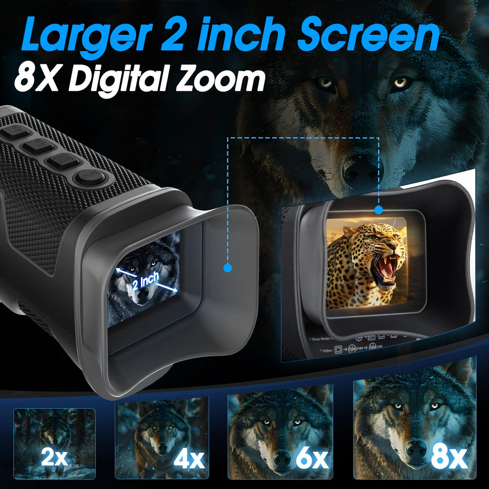 GUANIEE Night Vision Monocular 8x digital zoom enabling distant wildlife capture.