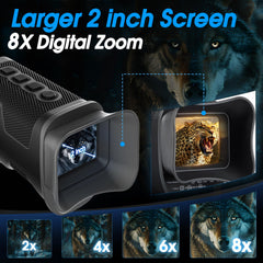 GUANIEE Night Vision Monocular 8x digital zoom enabling distant wildlife capture.