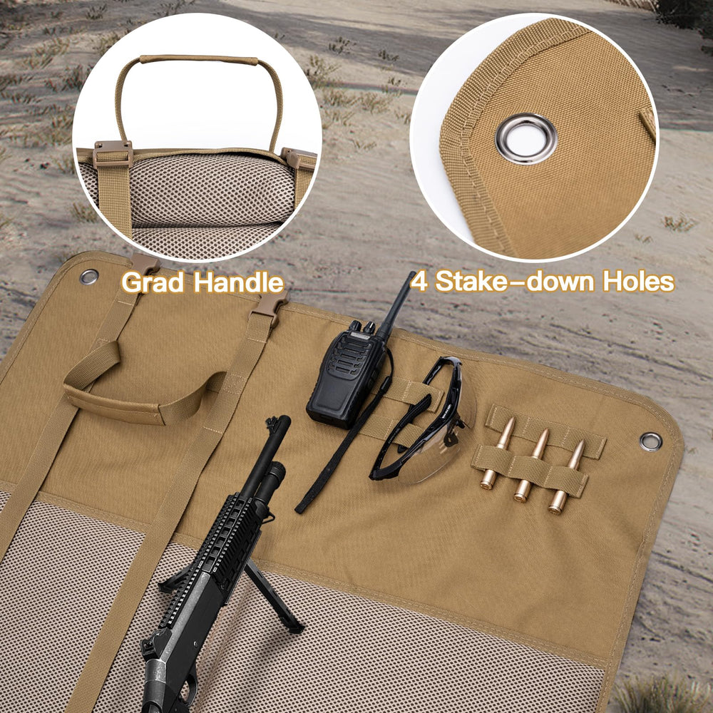 GUANIEE shooting mat bipod-holder keeps accessories within reach.