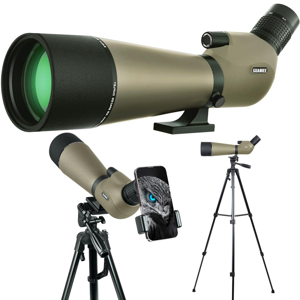 GUANIEE spotting scope front view for distant birding with sharp detail