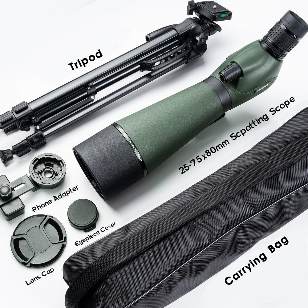 GUANIEE spotting scope with phone adapter captures shots and videos from distant targets