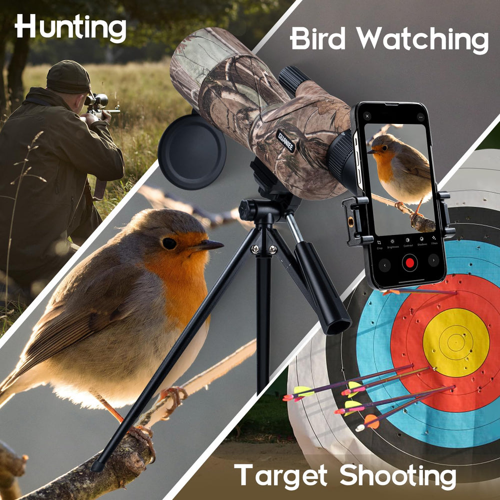 GUANIEE spotting scope phone adapter enables easy photo capture from any angle