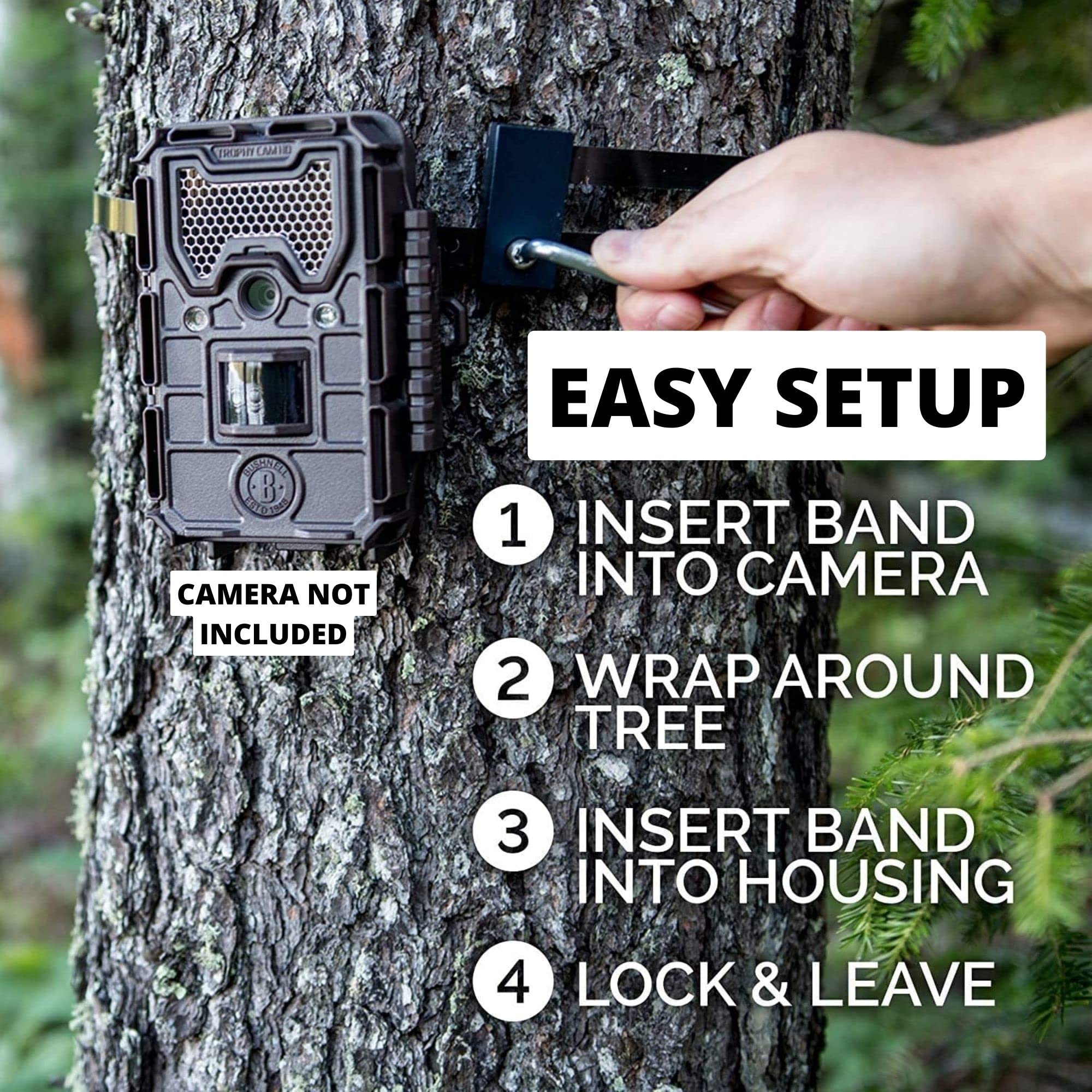 Guardian heavy-duty steel strap adds rugged security against tampering.