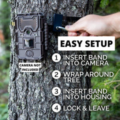 Guardian heavy-duty steel strap adds rugged security against tampering.