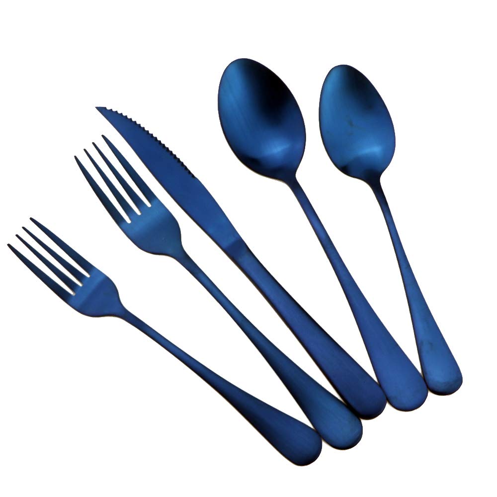 Gugrida blue table knife, spoon, and fork for comfortable dining on the go