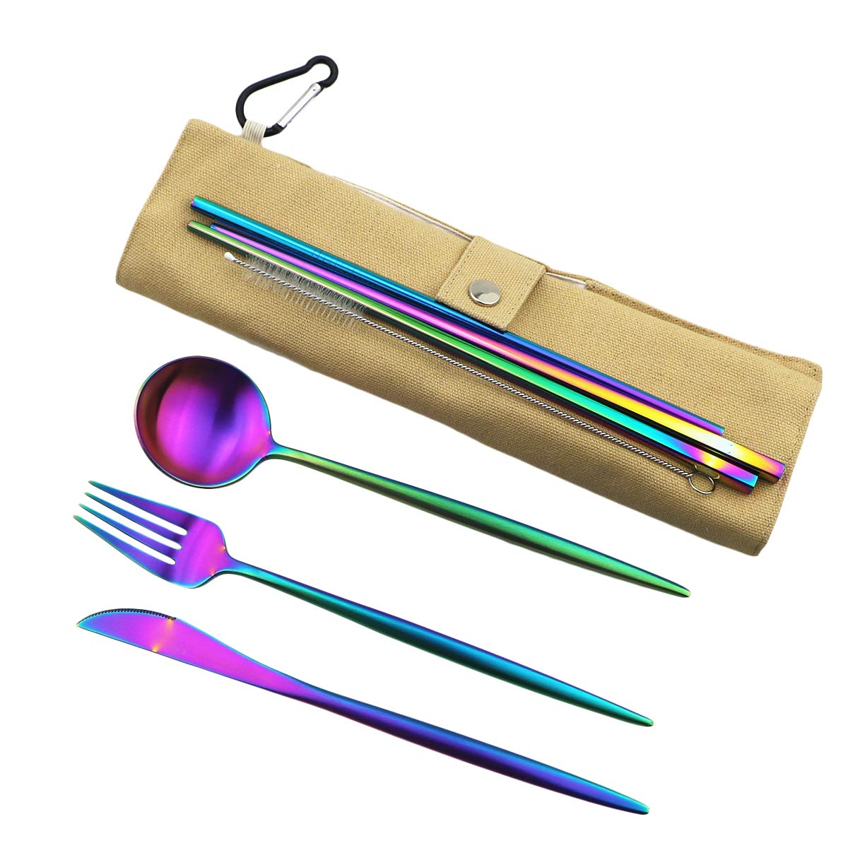 Gugrida flatware carrying case keeps the kit organized during travel.