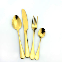 Gugrida Gold dinner fork with smooth edges for safe use.
