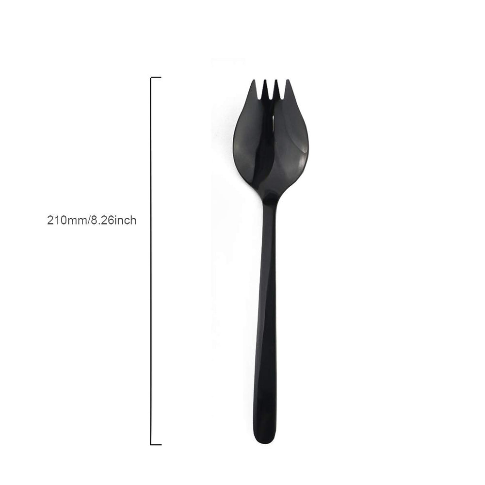 Gugrida long-handle spork close-up with smooth edges for comfortable dining.