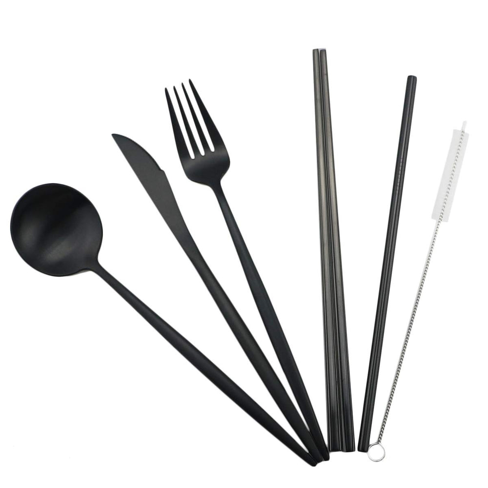 Gugrida spoon in matte black finish for everyday dining