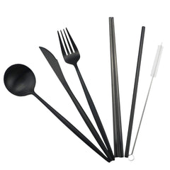 Gugrida spoon in matte black finish for everyday dining