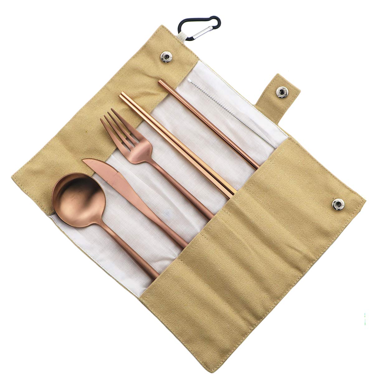 Gugrida luxury rose gold flatware chopsticks for on-the-go dining