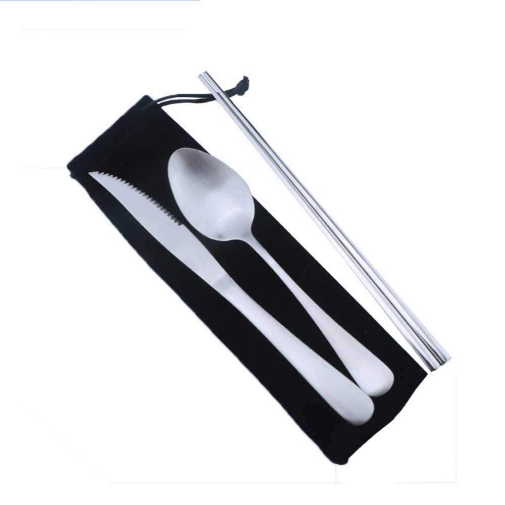 Gugrida portable flatware kit for camping and hiking meals.