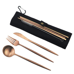 Gugrida 7-piece flatware case keeps utensils organized during travel.