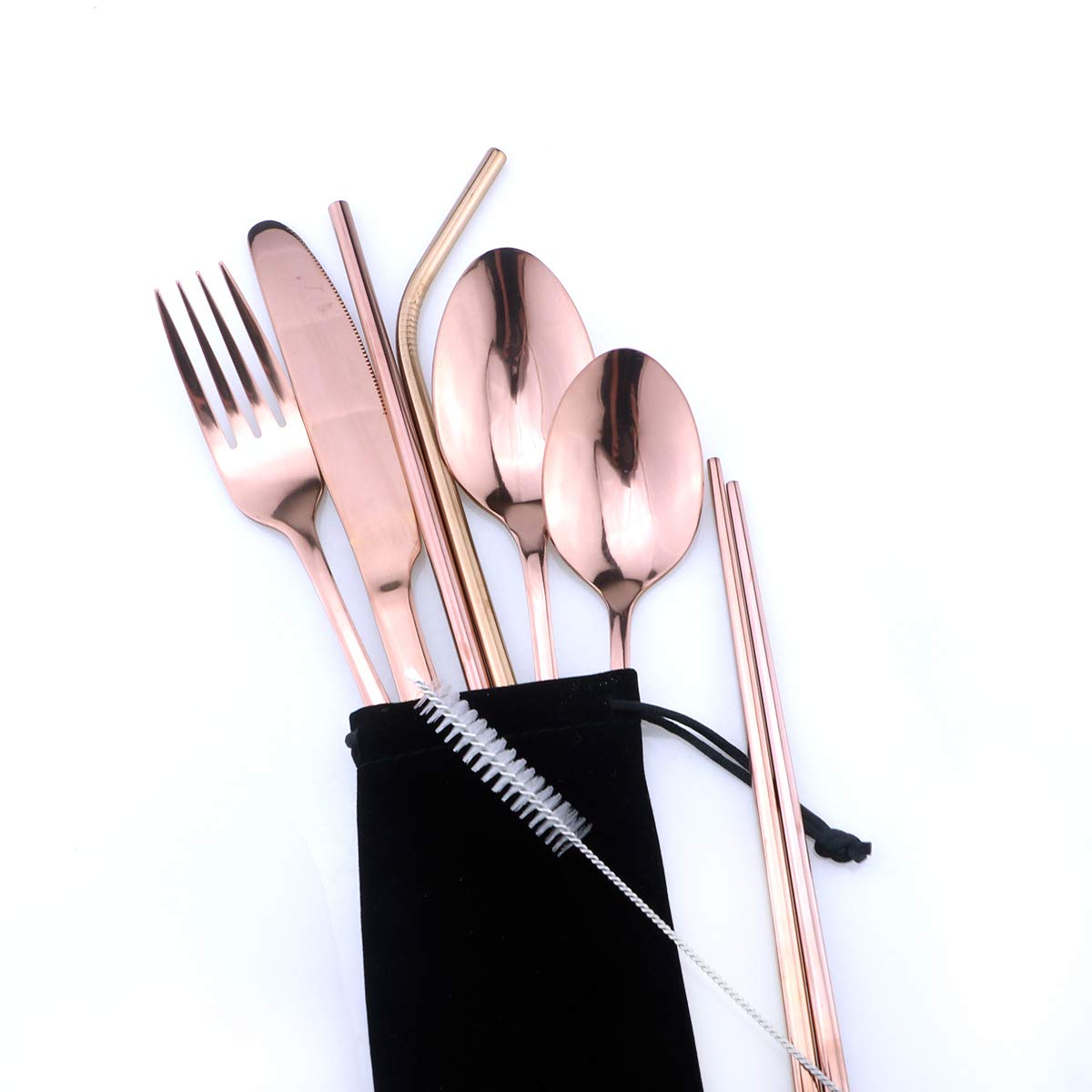 Gugrida rose gold table spoon with ergonomic handle for comfortable dining.