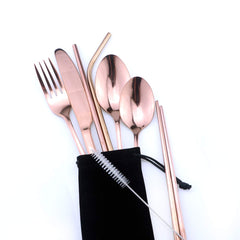 Gugrida rose gold table spoon with ergonomic handle for comfortable dining.