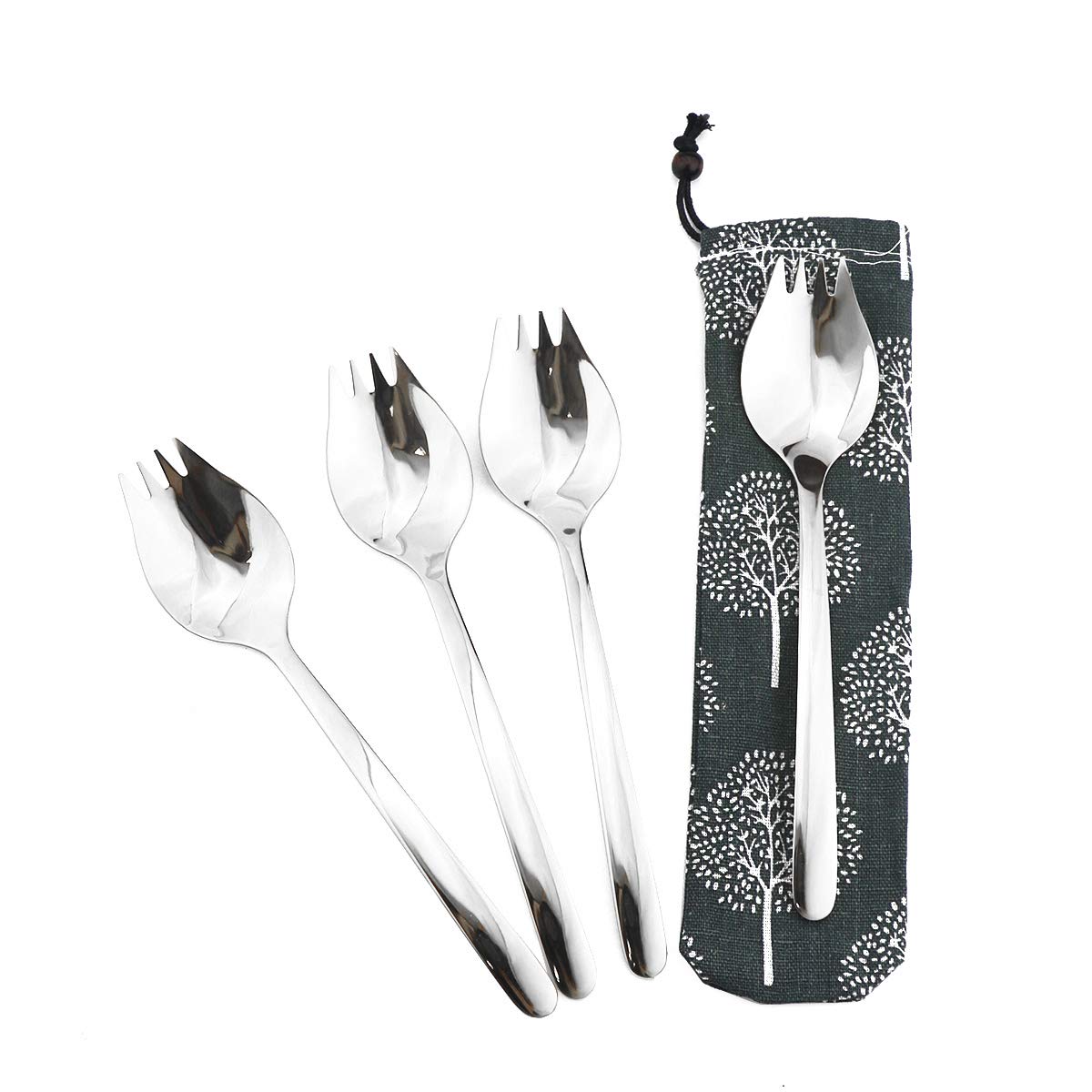 Gugrida spork with an 8.26-inch long handle, ideal for easy on-the-go dining.