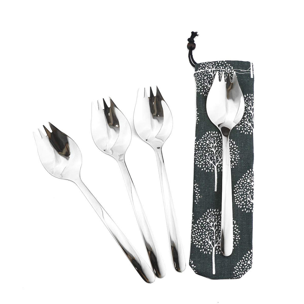 Gugrida spork with an 8.26-inch long handle, ideal for easy on-the-go dining.
