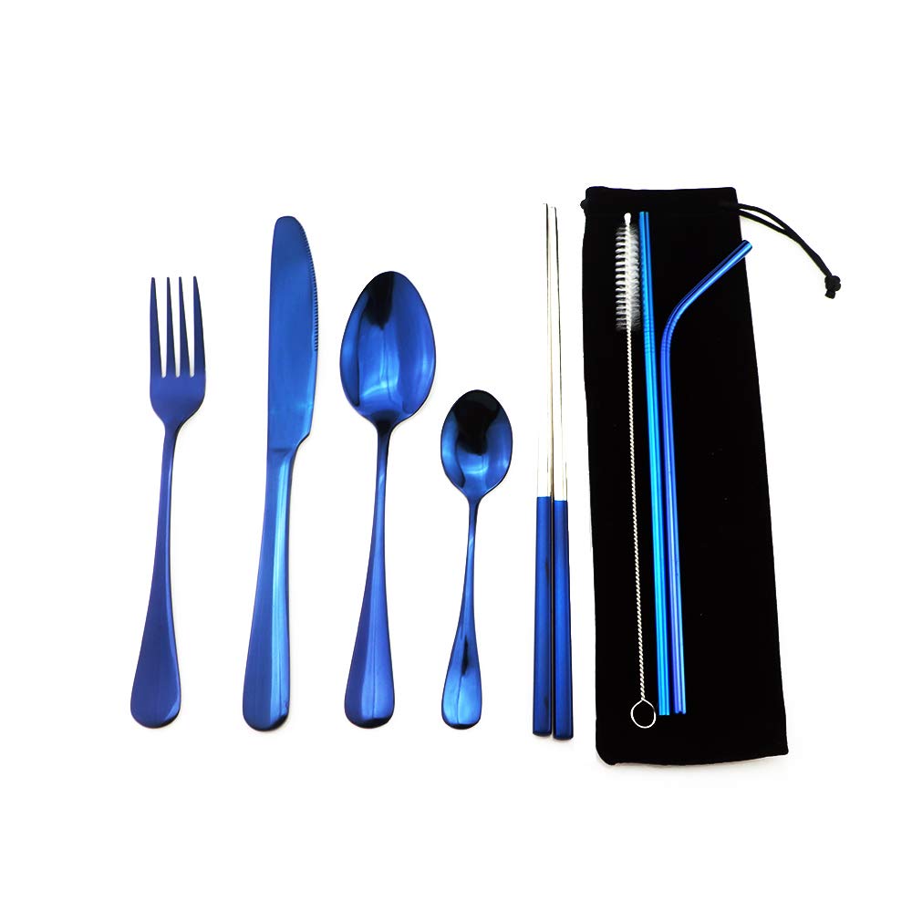 Gugrida table knife with portable case for on-the-go meals.