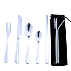 Gugrida table knife with a sleek silver finish for quick meals on the go.