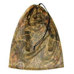 GUGULUZA mesh bag with wide shoulder straps distributes weight for comfortable carrying.