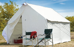 Guide Gear 10x12 canvas wall tent floor keeps gear dry on rugged camping trips.