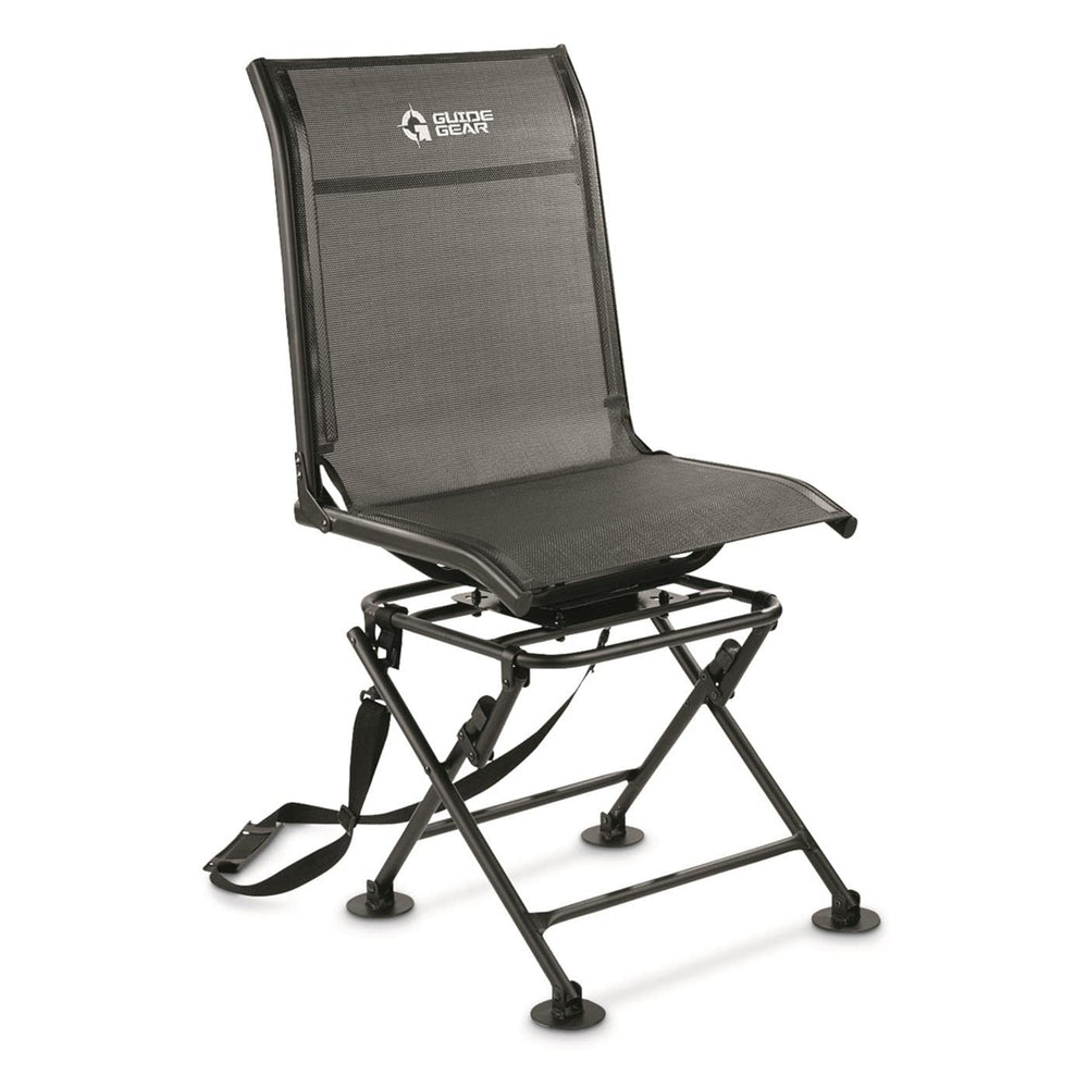 Guide Gear 360 swivel blind chair showing silent rotation for stealthy positioning