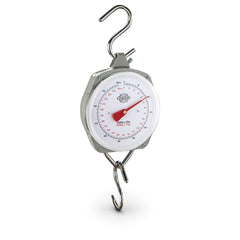 Close-up of Guide Gear 550 lb big game scale with S-hooks for hunting