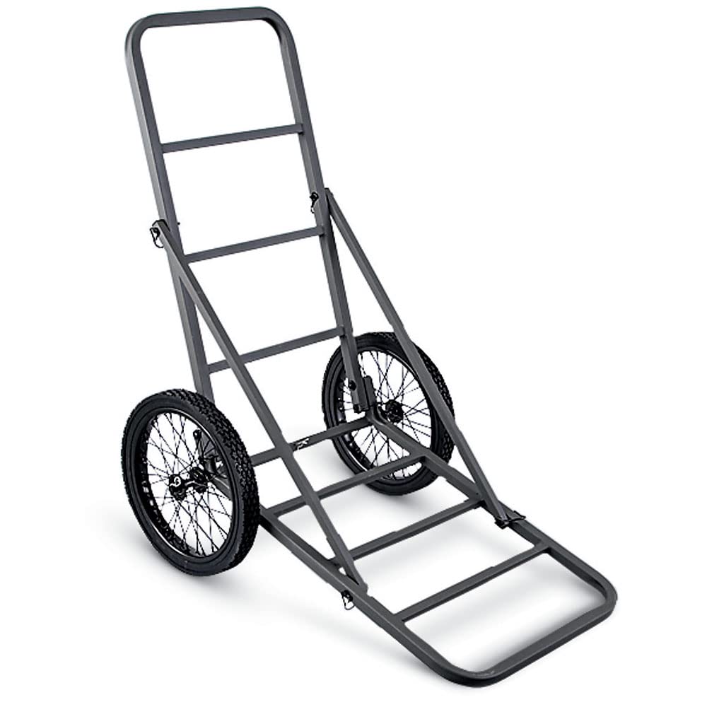 Guide Gear Aluminum Game Cart on rugged terrain demonstrates dependable trail performance
